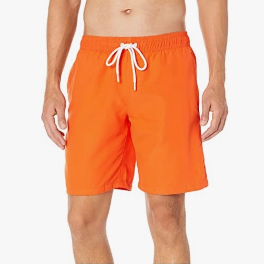 Amazon Orange Swim Trunks Quick-Dry Elastic Waist Size L